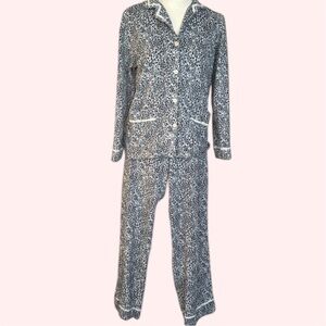 Simply Vera Vera Wang Leopard Black Gray Pajama Set Animal Print Sz Small